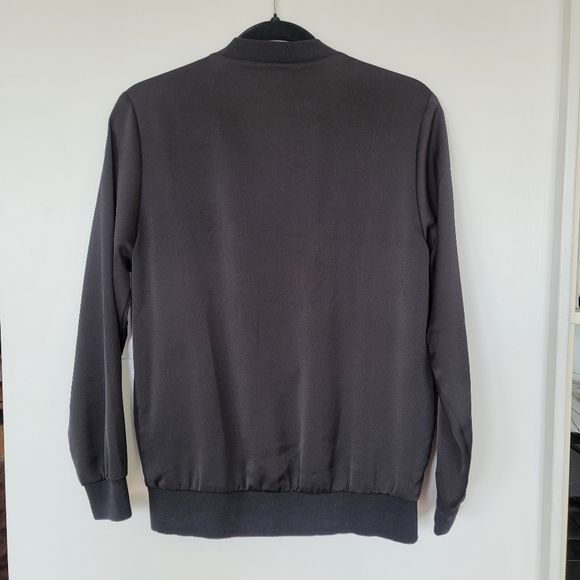 Top Shop Bomber Jacket Size US 4 Black - Picture 2 of 4